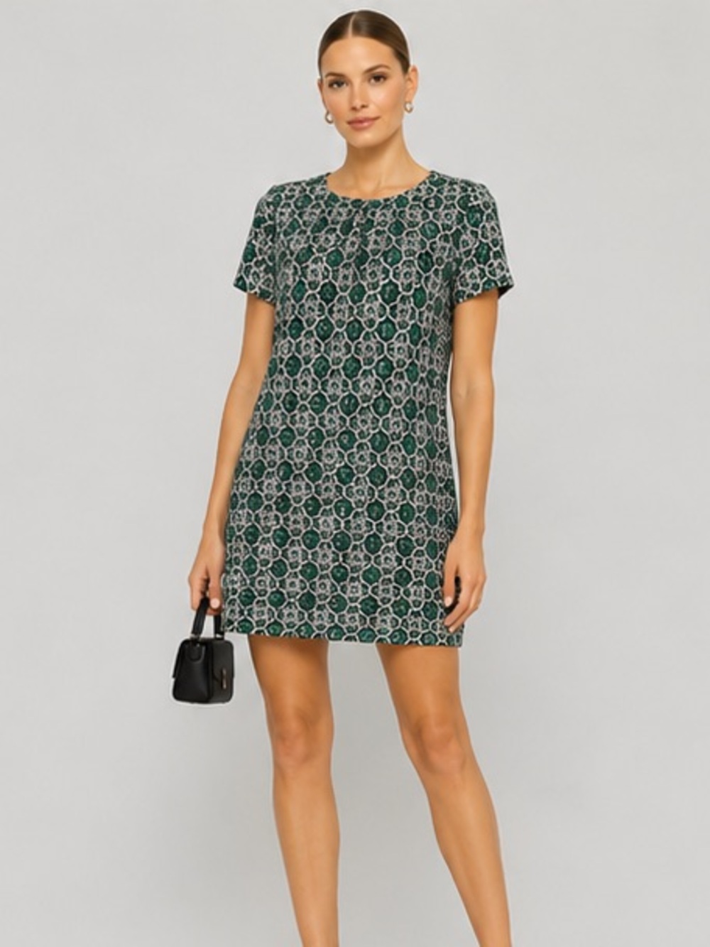 J.Crew 100% Silk Geometric Print Shift Dress Size 4